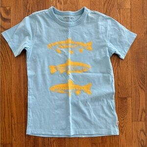 Crewcuts Light Blue Tee with Yellow Fish Print